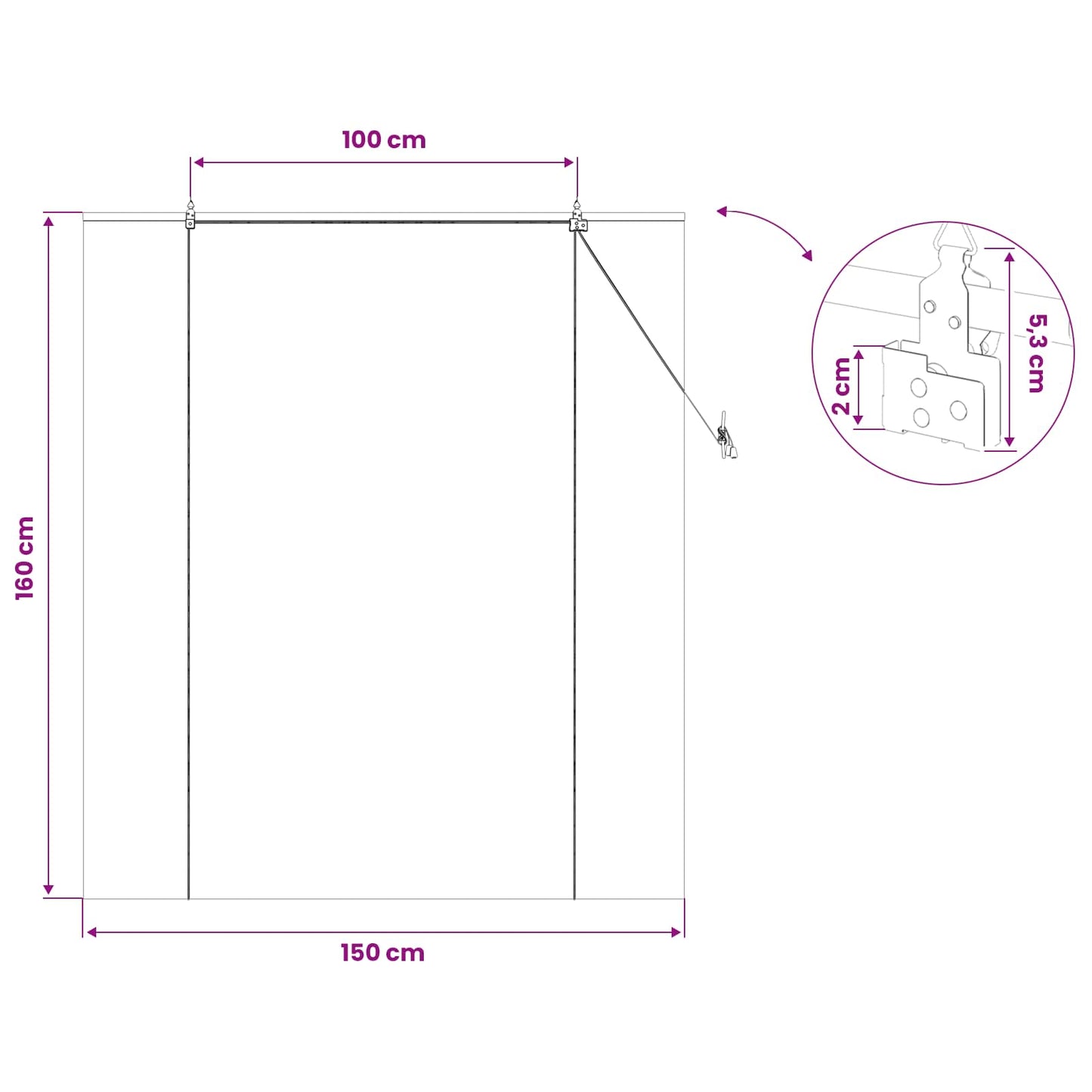 Rullegardin Naturlig 150 x 160 cm Bambus