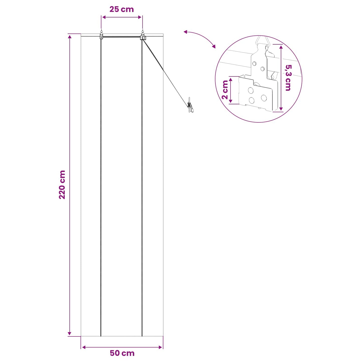 Rullegardin Naturlig 50 x 220 cm Bambus