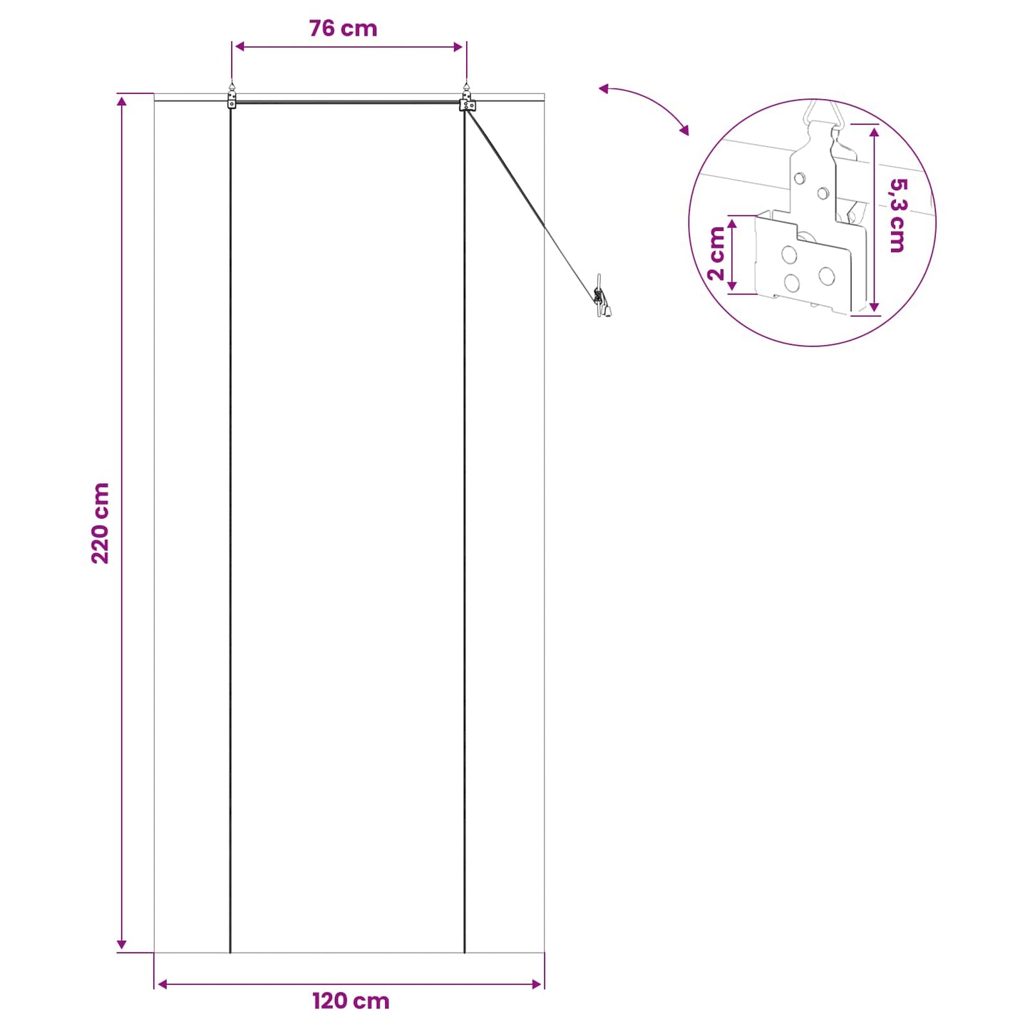 Rullegardin Naturlig 120 x 220 cm Bambus
