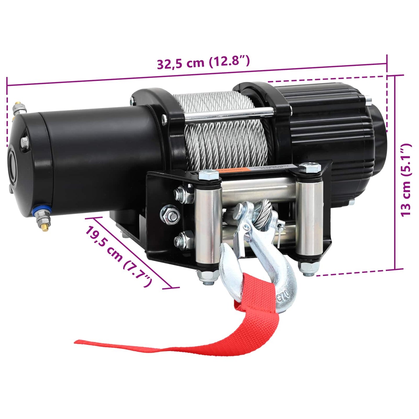 Elektrisk vinsj PVC Svart