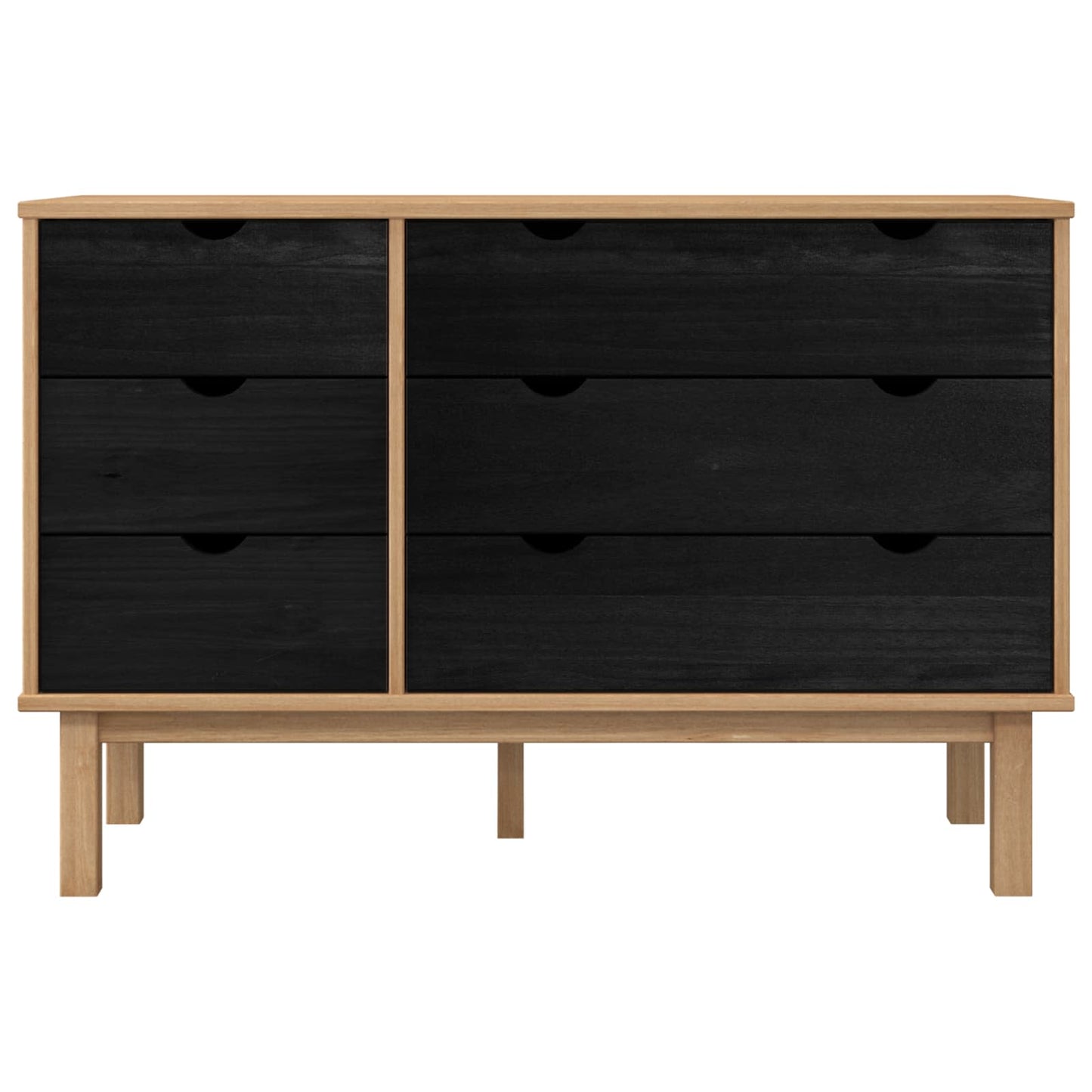 Skuffeskap med skuff OTTA Svart 111 x 43 x 73,5 cm Heltre furu