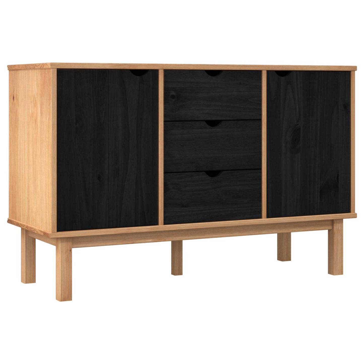 Serviesskap OTTA Svart 113,5 x 43 x 73 cm Heltre furu