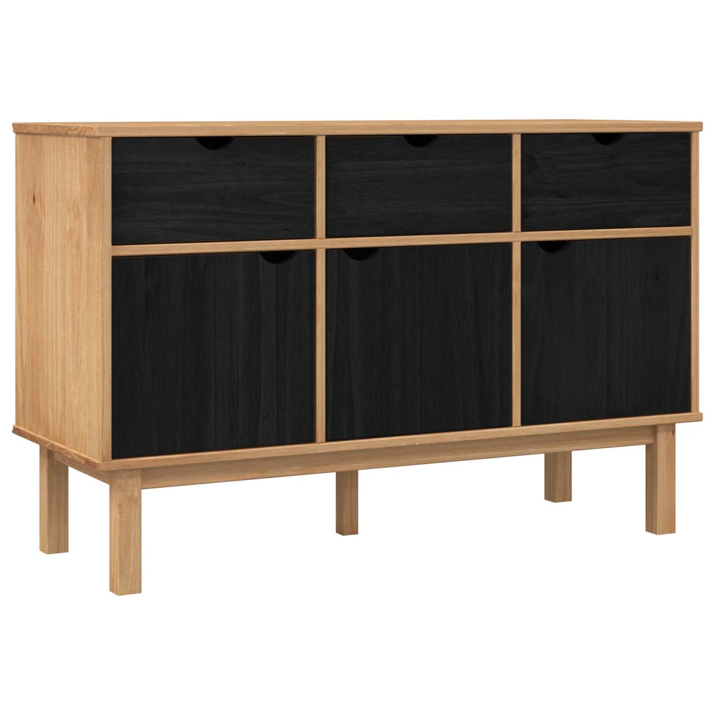 Serviesskap OTTA Brun og svart 114 x 43 x 73,5 cm