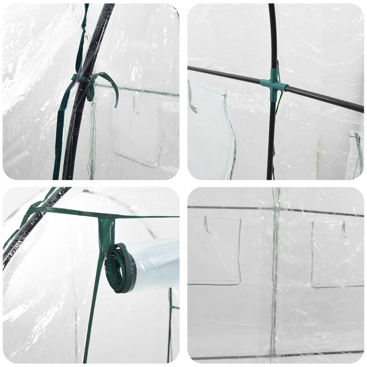 Drivhus med ramme 160 x 200 x 192,5 cm PVC Gjennomsiktig