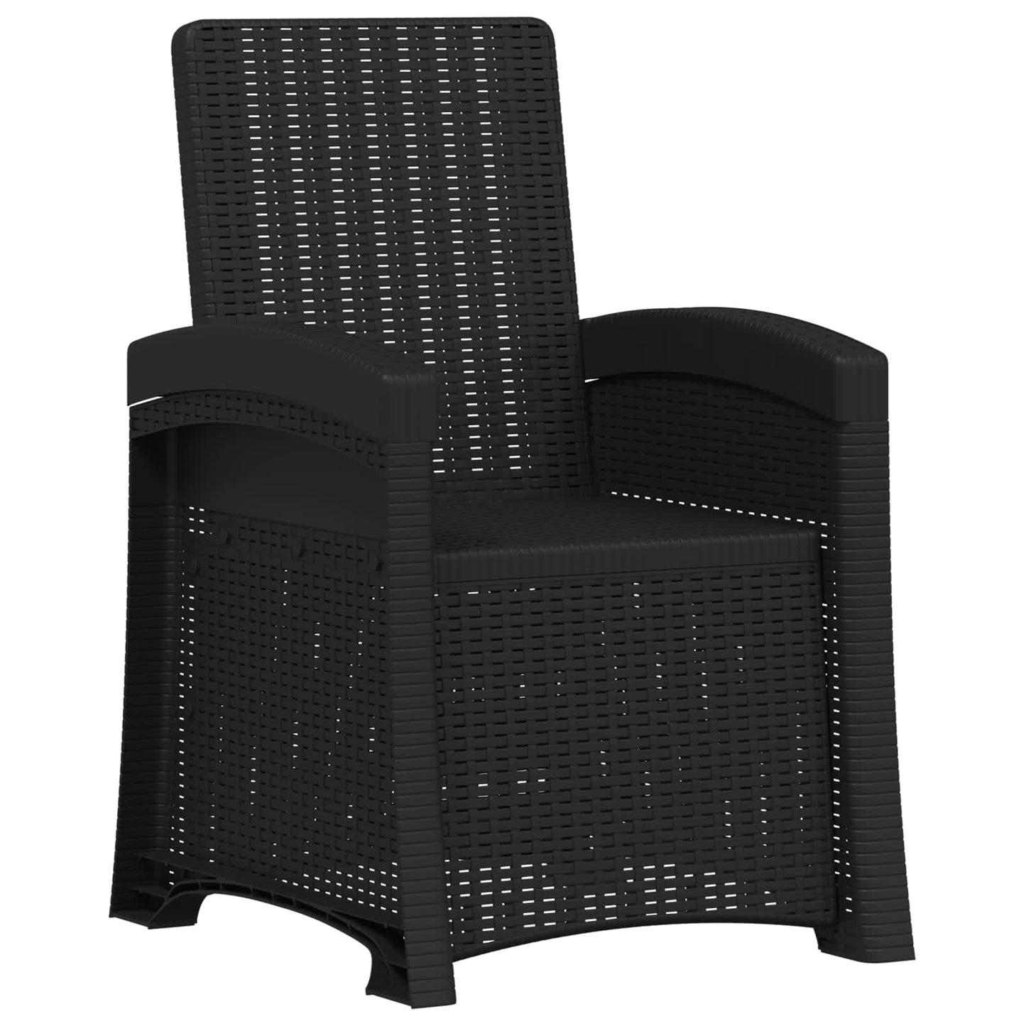 Lenestol for hage med rattan-look Antrasitt PP