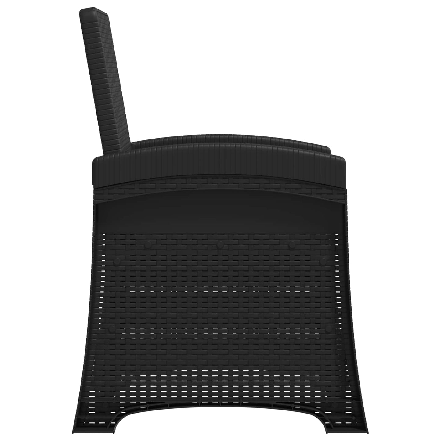 Lenestol for hage med rattan-look Antrasitt PP