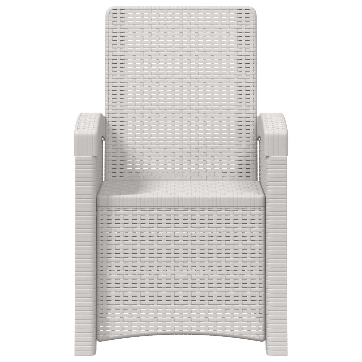 Lenestol for hage med rattan-look 2 pcs Hvit PP