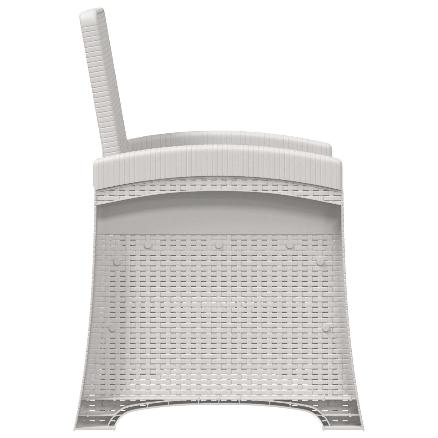 Lenestol for hage med rattan-look 2 pcs Hvit PP