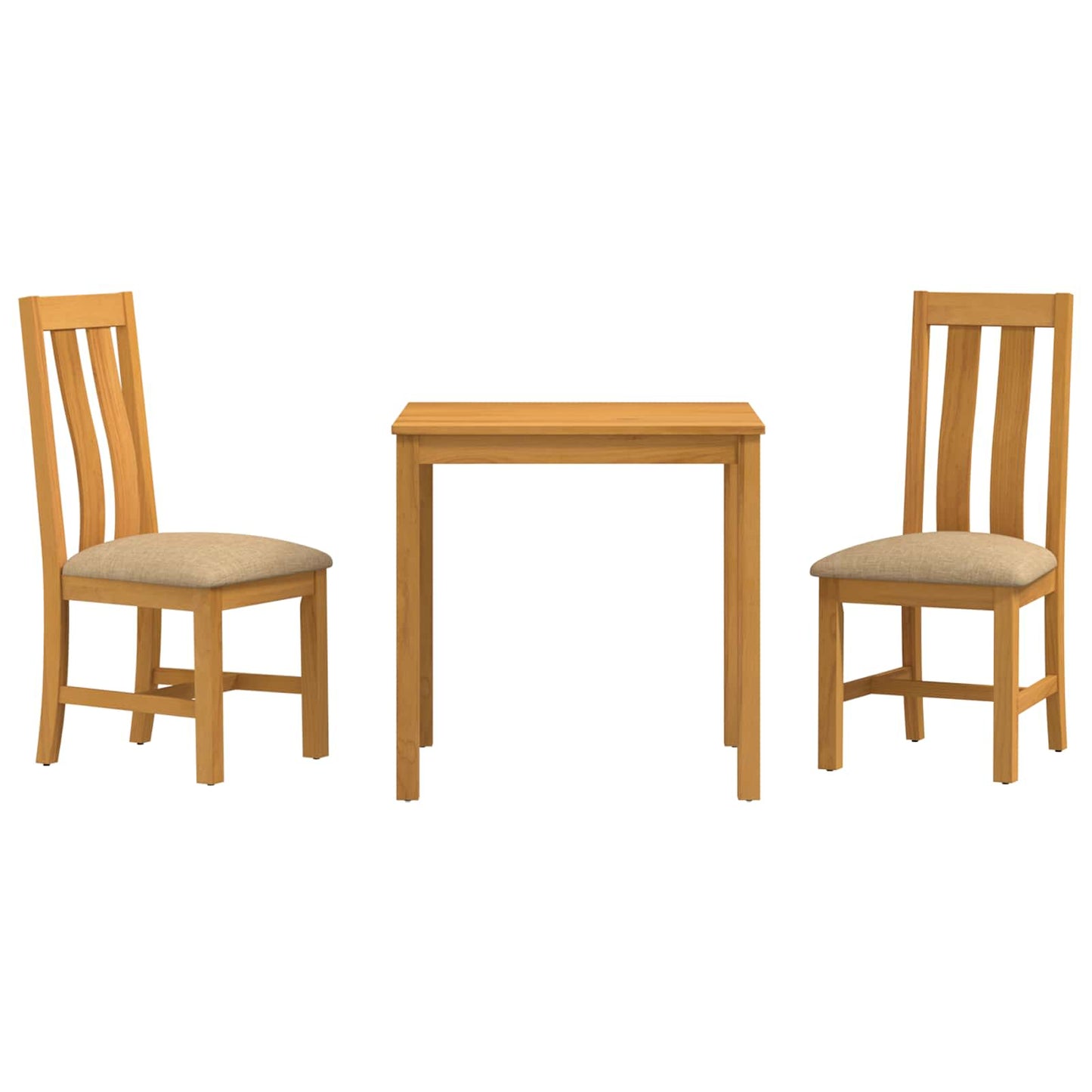 Spisestuesett 3 stk. Beige Massivt Eiketre