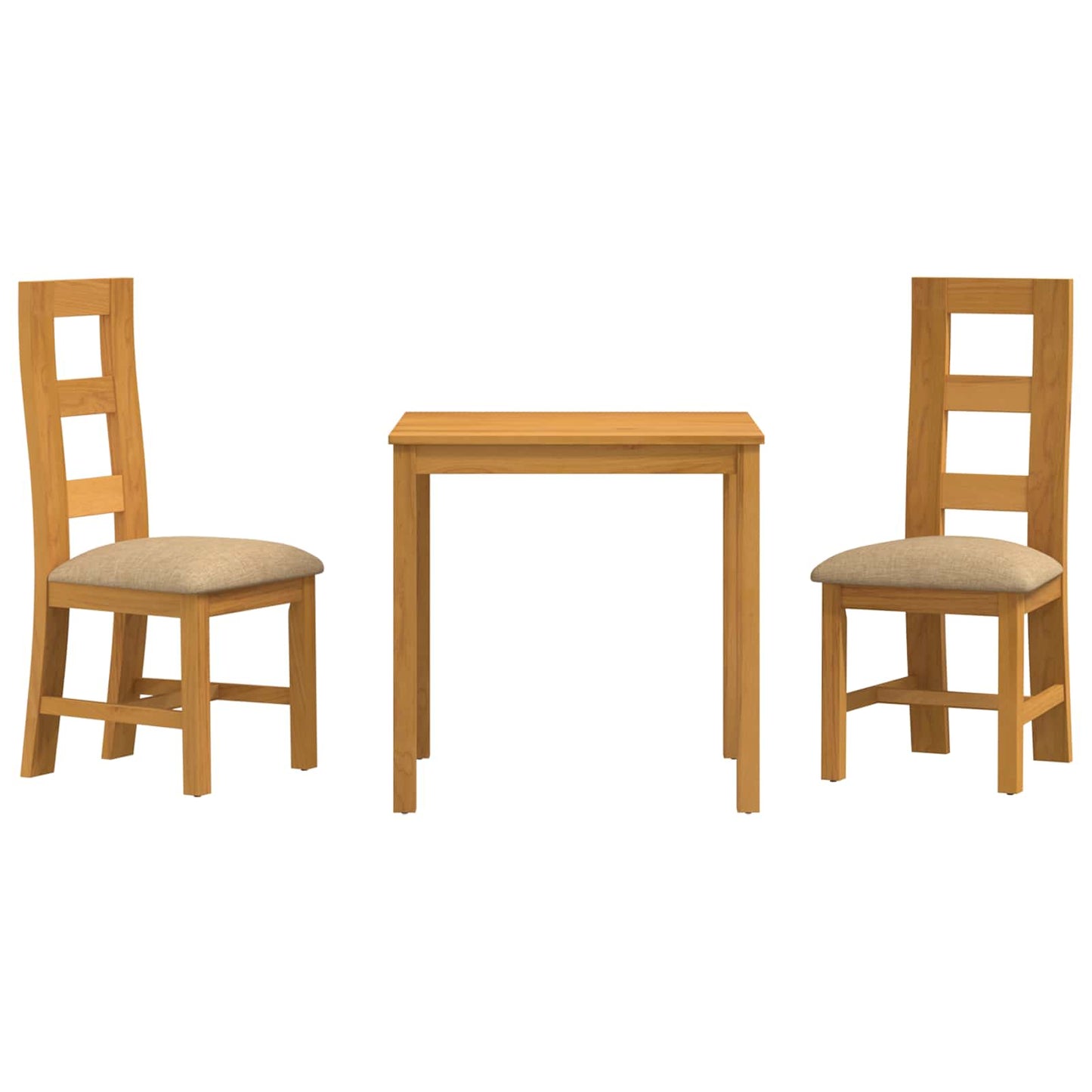 Spisestuesett 3 stk. Beige Massivt Eiketre