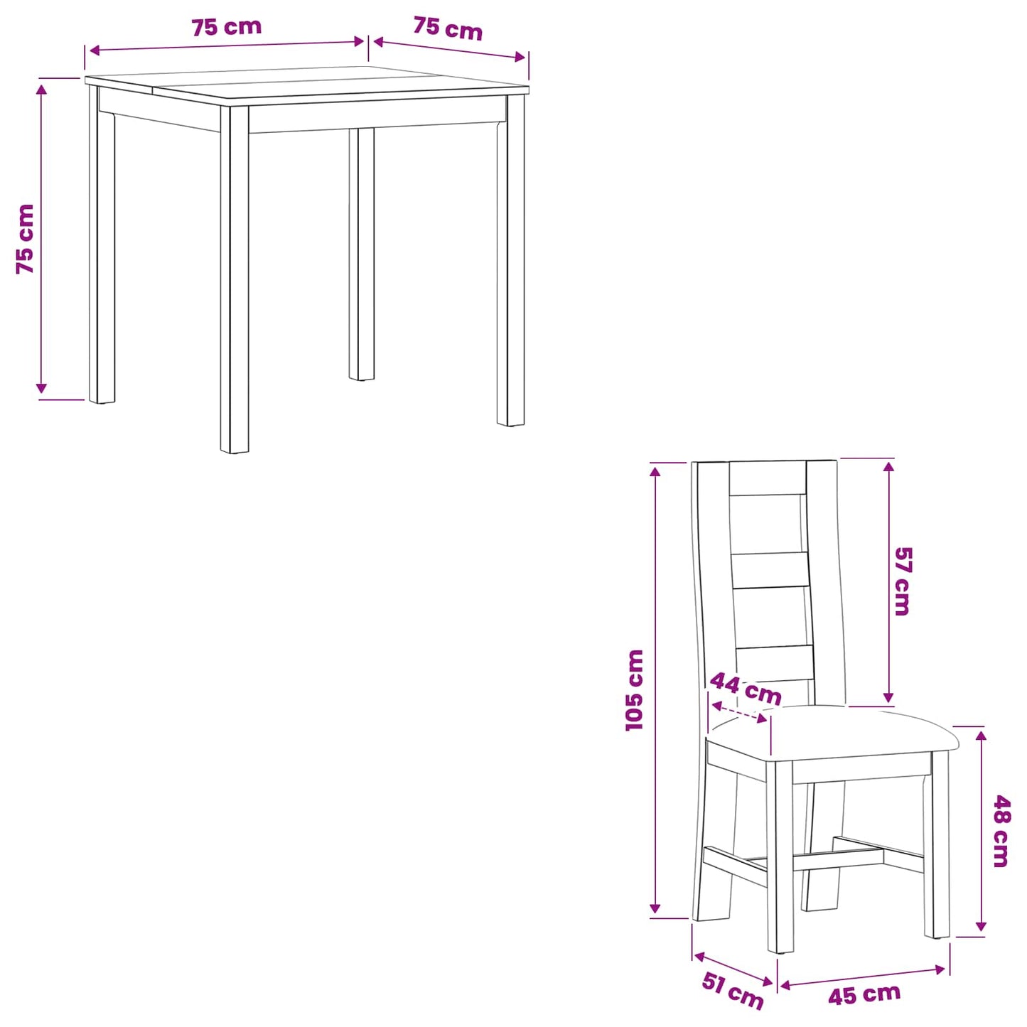 Spisestuesett 5 stk. Beige Massivt Eiketre