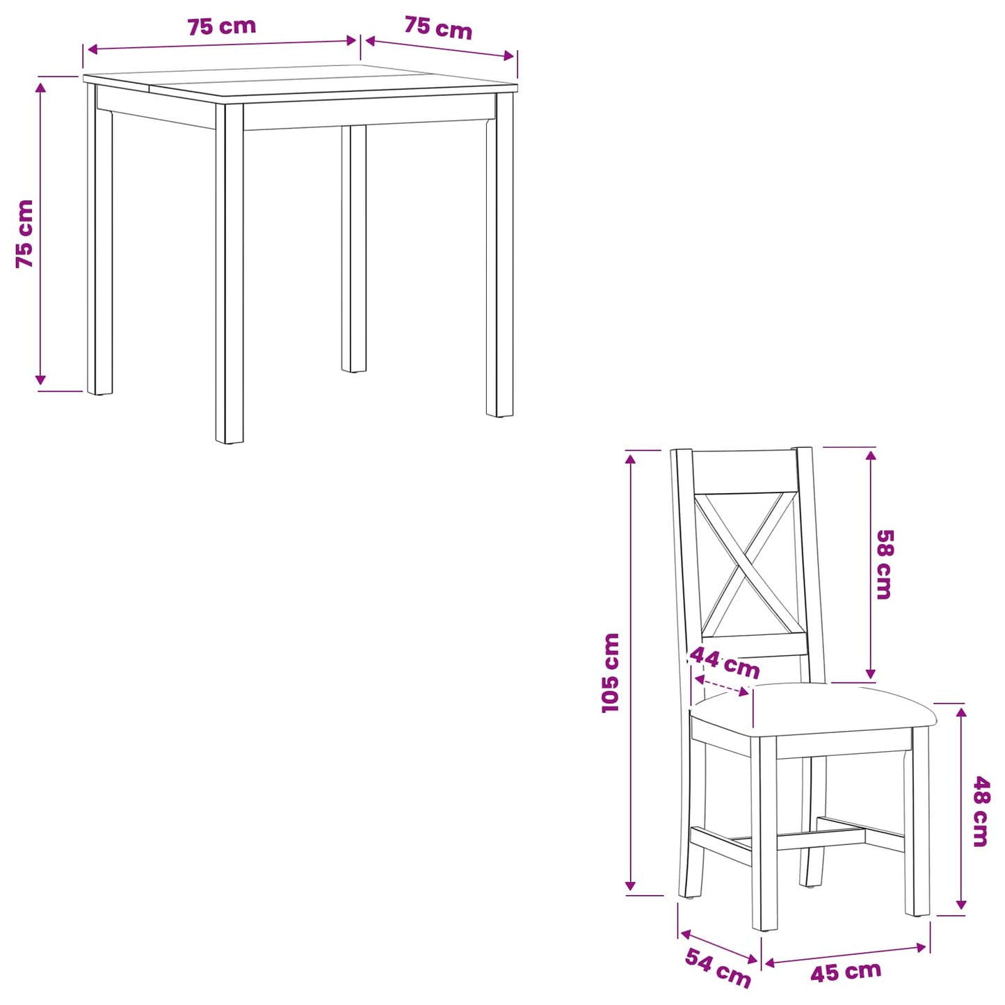 Spisestuesett 5 stk. Beige Massivt Eiketre