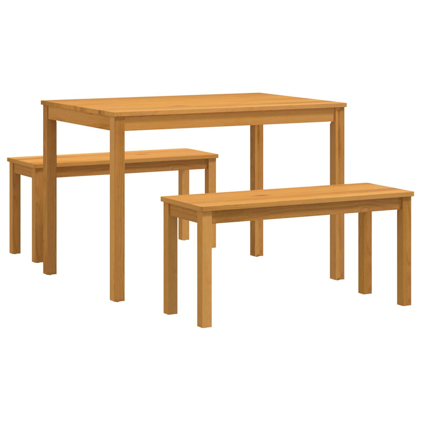 Spisestuesett 3 stk. Naturlig Massivt Eiketre