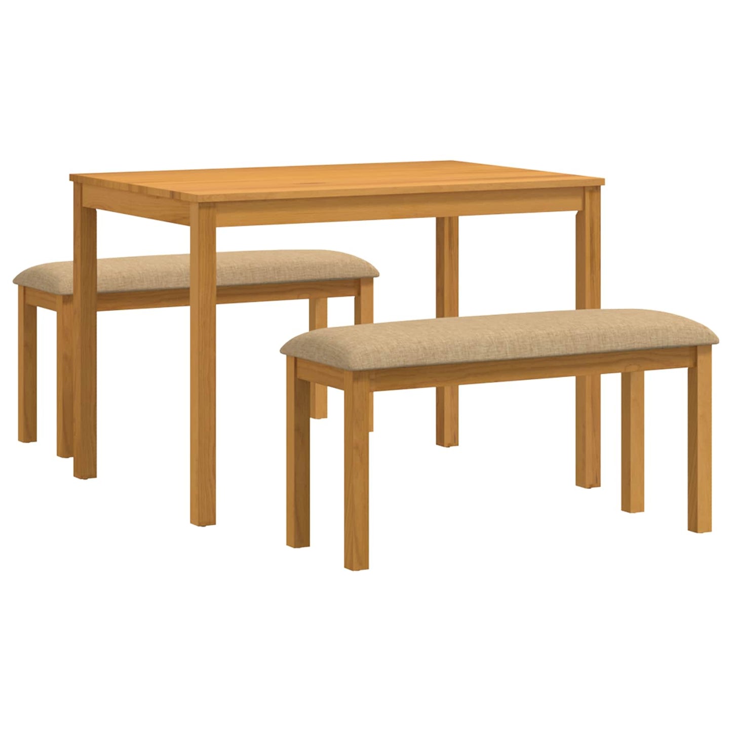 Spisestuesett 3 stk. Beige Massivt Eiketre