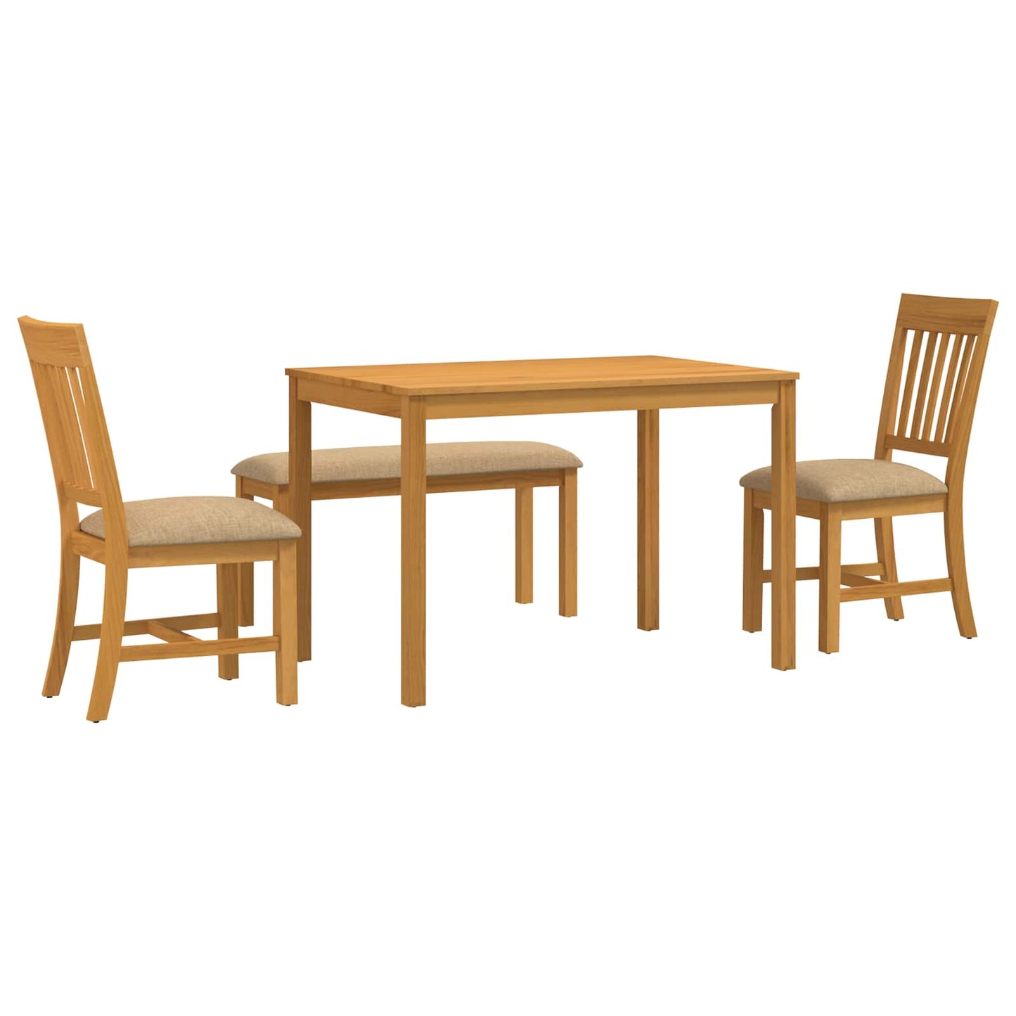 Spisestuesett 4 stk. Beige Massivt Eiketre