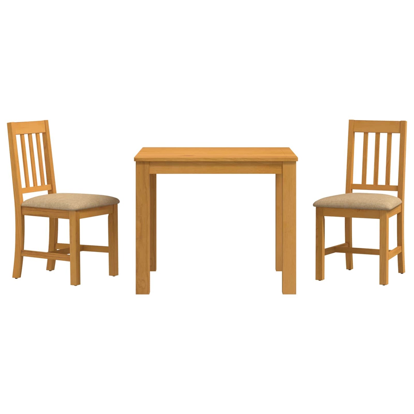 Spisestuesett 3 stk. Beige Massivt Eiketre