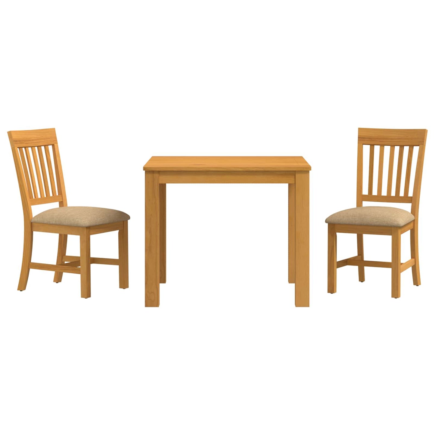 Spisestuesett 3 stk. Beige Massivt Eiketre