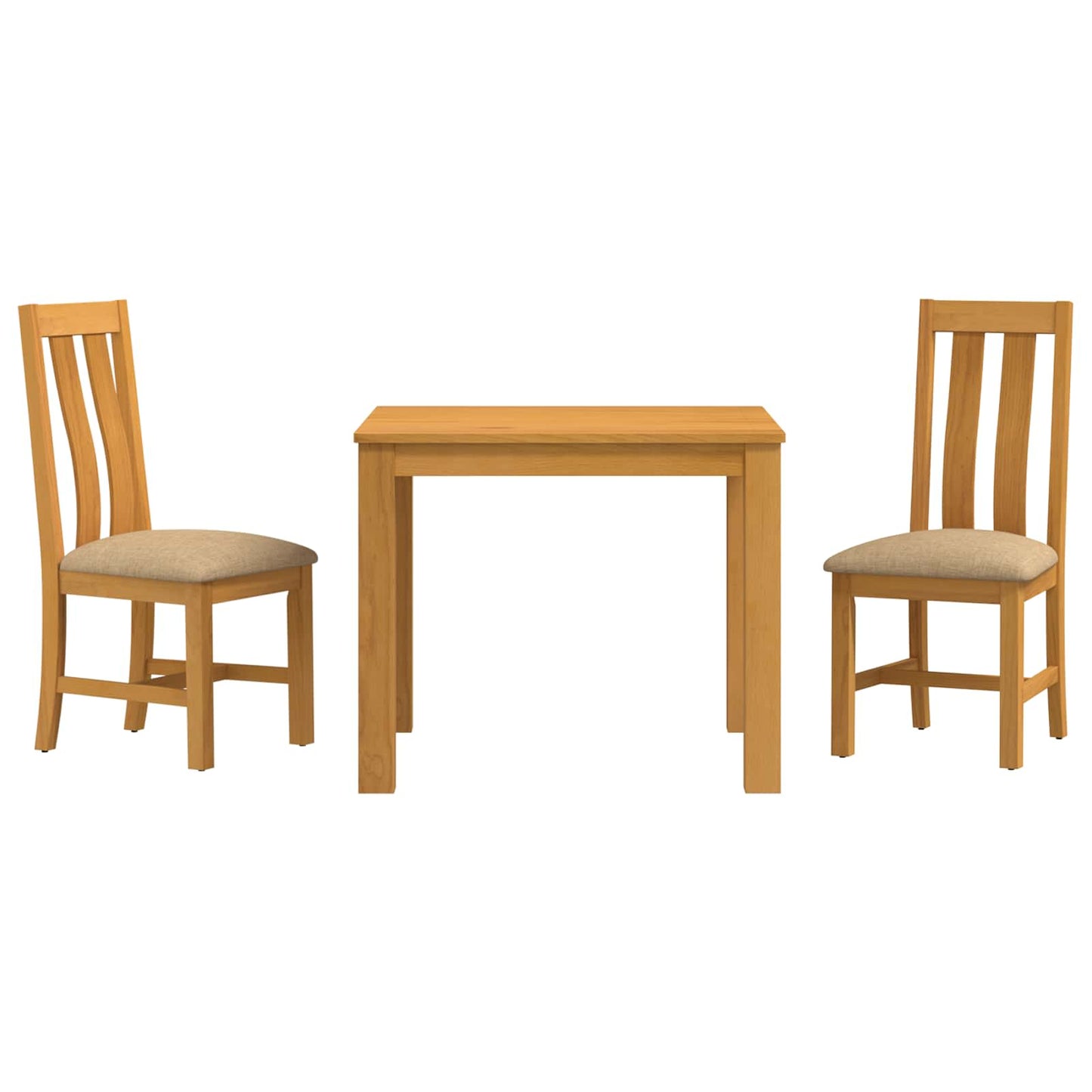 Spisestuesett 3 stk. Beige Massivt Eiketre