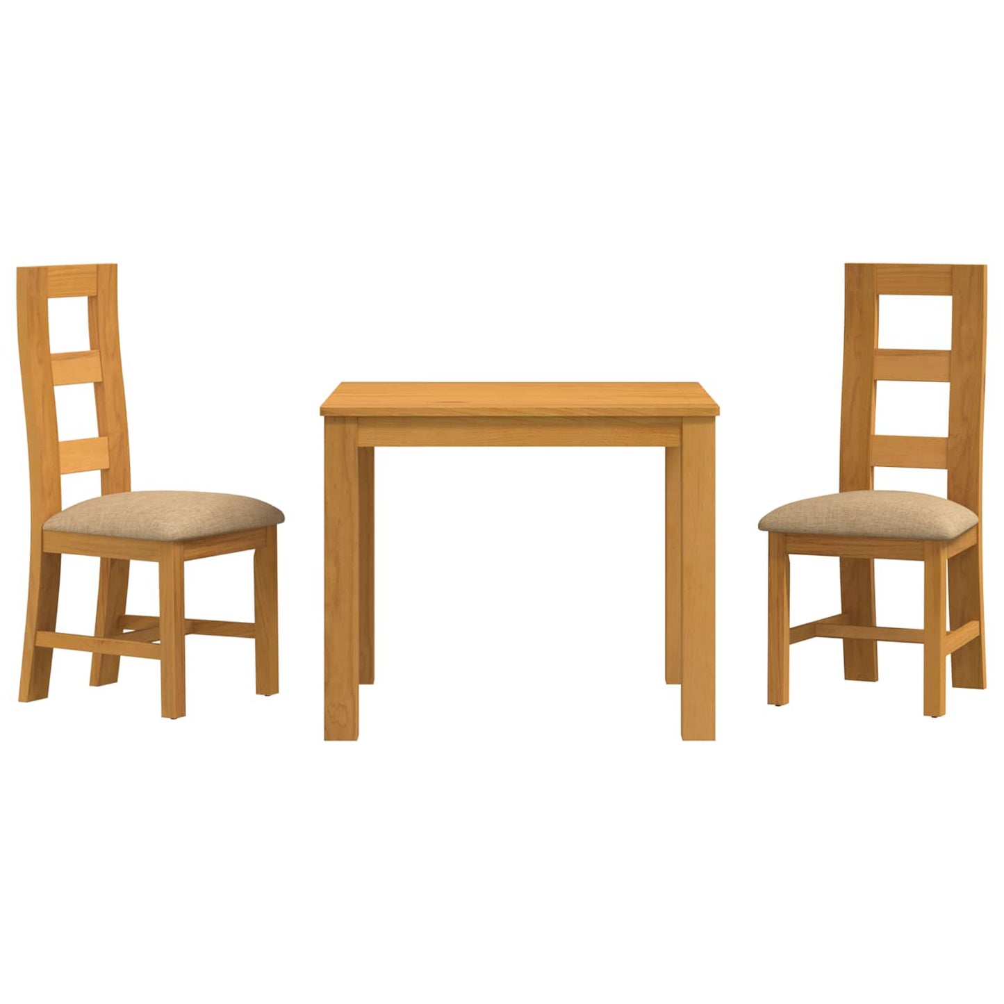 Spisestuesett 3 stk. Beige Massivt Eiketre