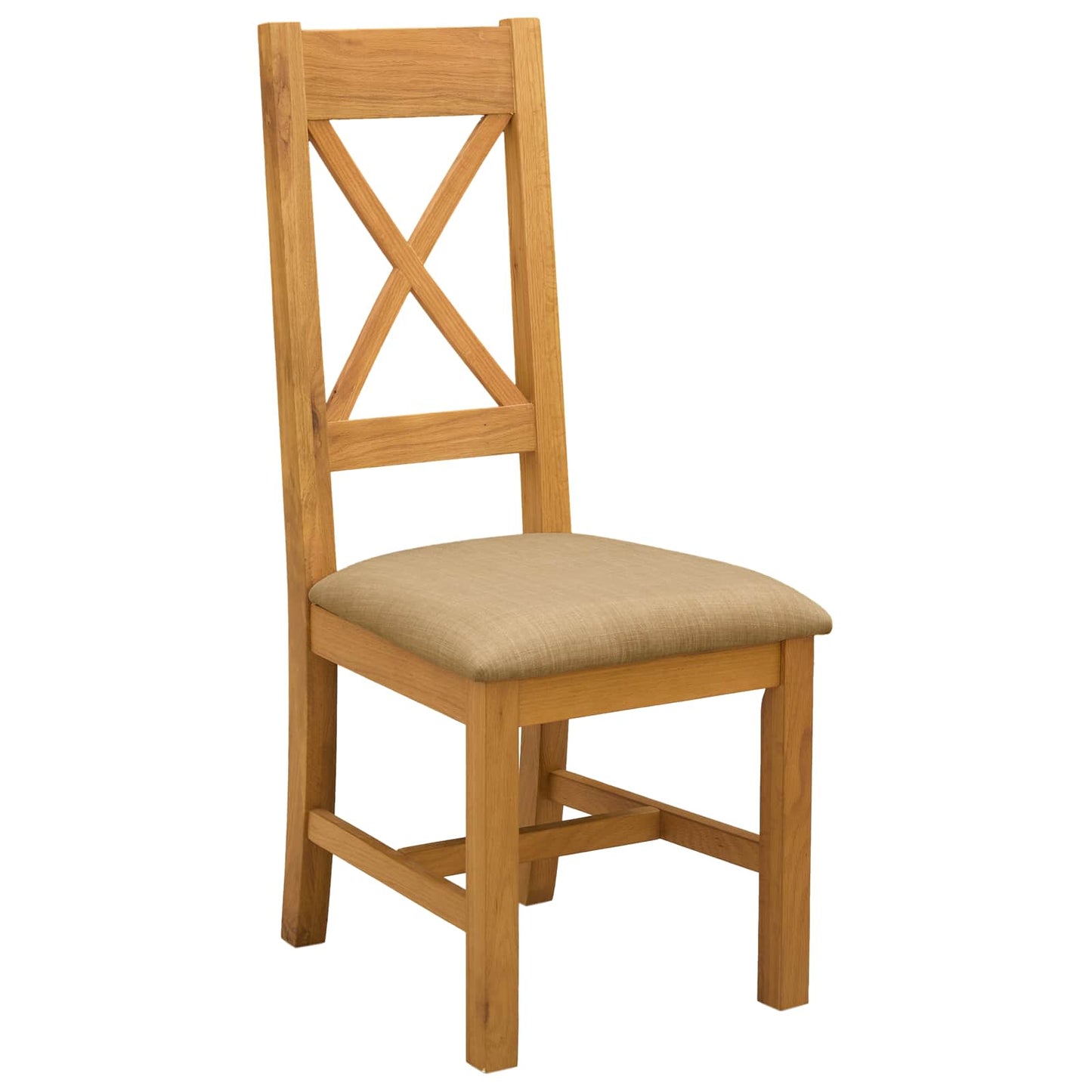 Spisestuesett 7 stk. Beige Massivt Eiketre