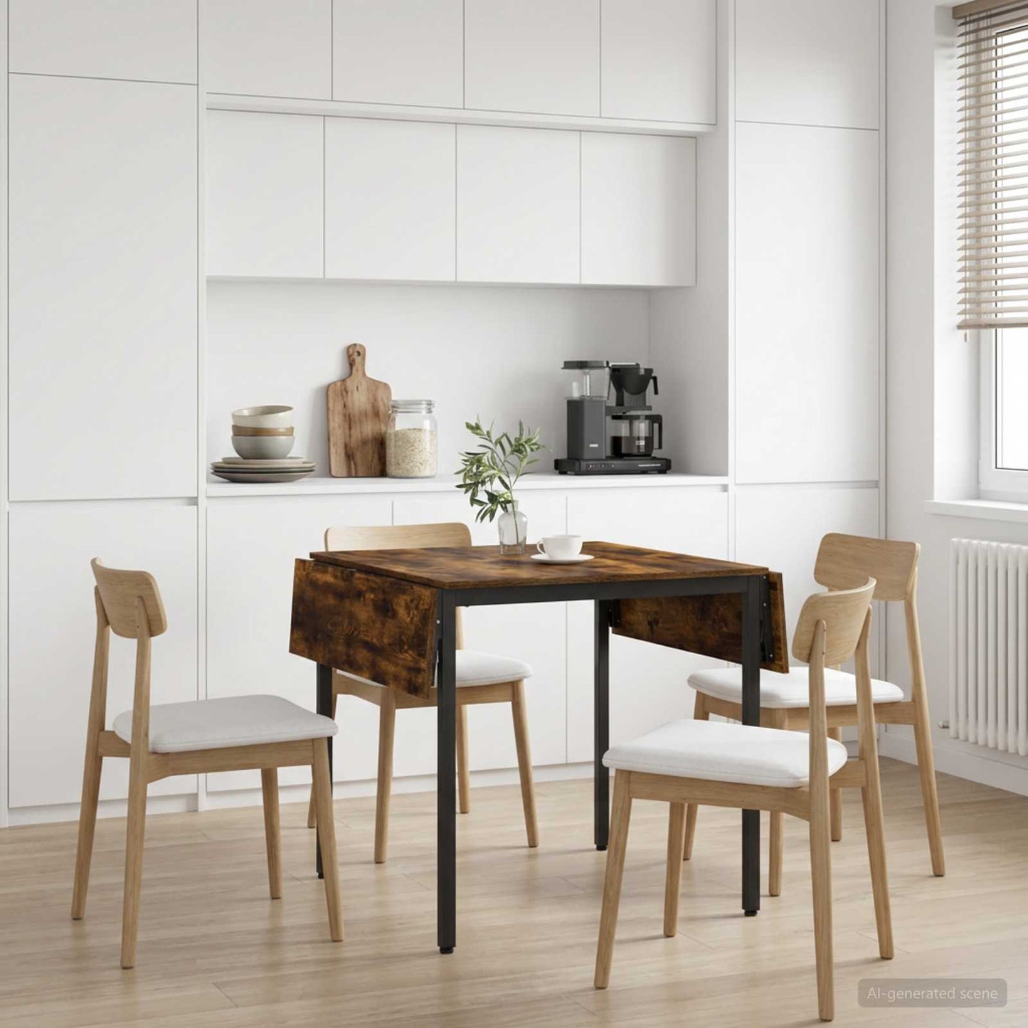 Utvidbart spisemøbel 120 x 81,5 x 75 cm Konstruert tre Røkt Eik