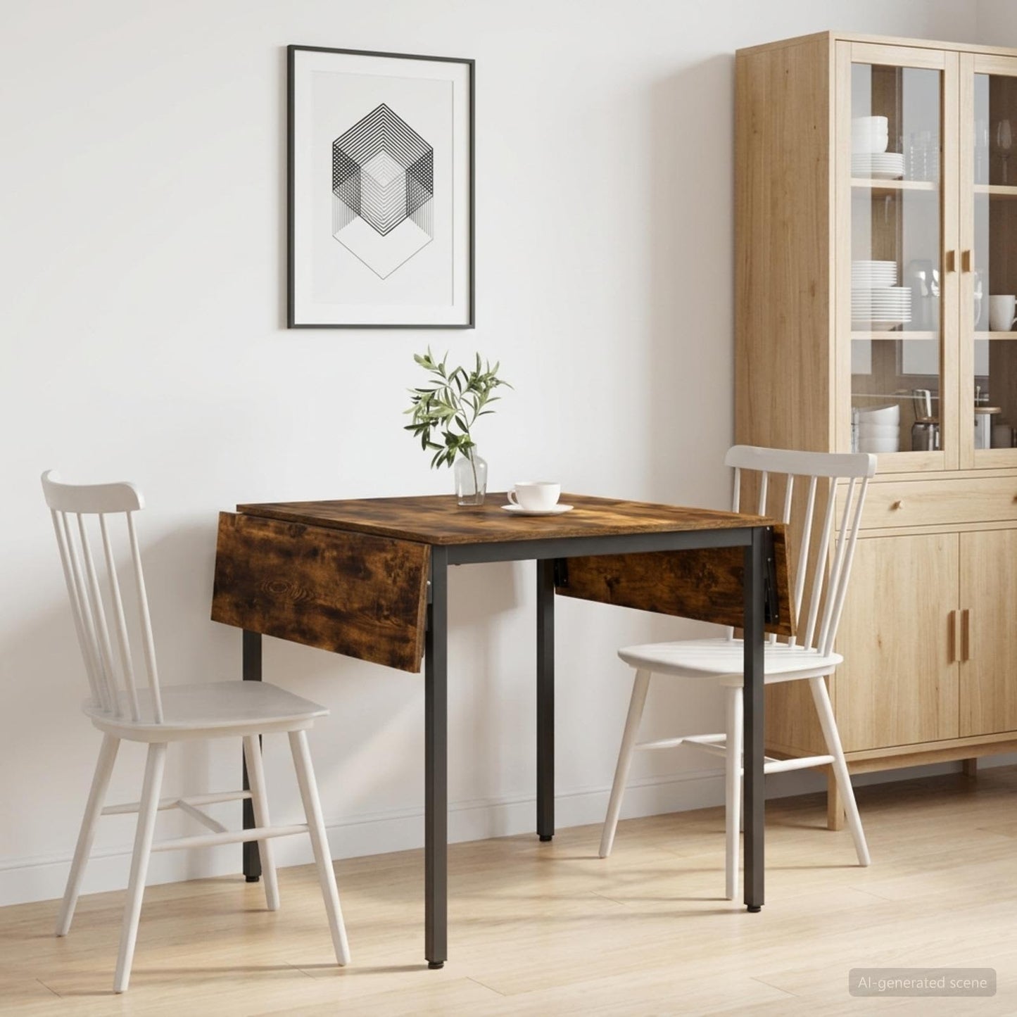Utvidbart spisemøbel 120 x 81,5 x 75 cm Konstruert tre Røkt Eik