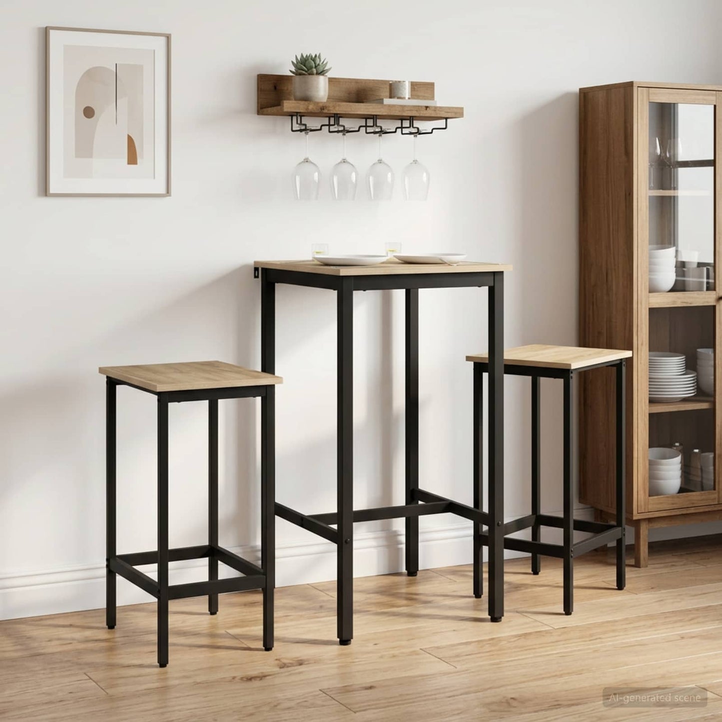 Barstol 2 stk. Sonoma eik 40 x 32 x 64 cm Konstruert tre