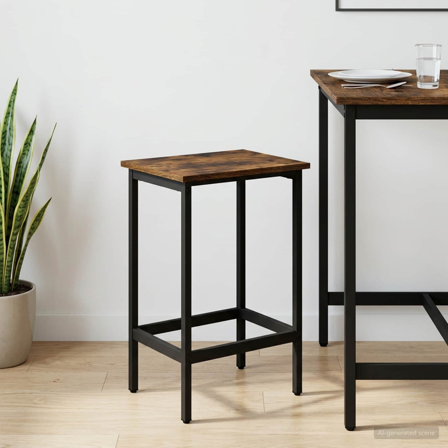 Barstol Røkt Eik 40 x 32 x 64 cm Konstruert tre
