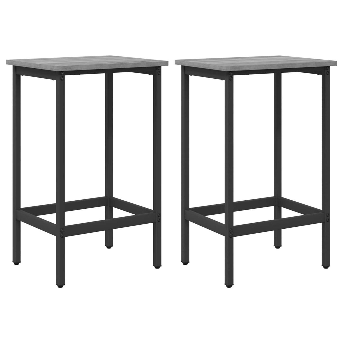 Barstol 2 pcs Grå Sonoma 40 x 32 x 64 cm Konstruert tre