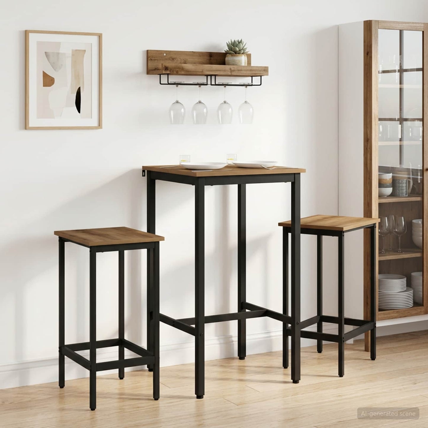 Barbord 52 x 52 x 110 cm Konstruert tre Artisan eik Rektangulær