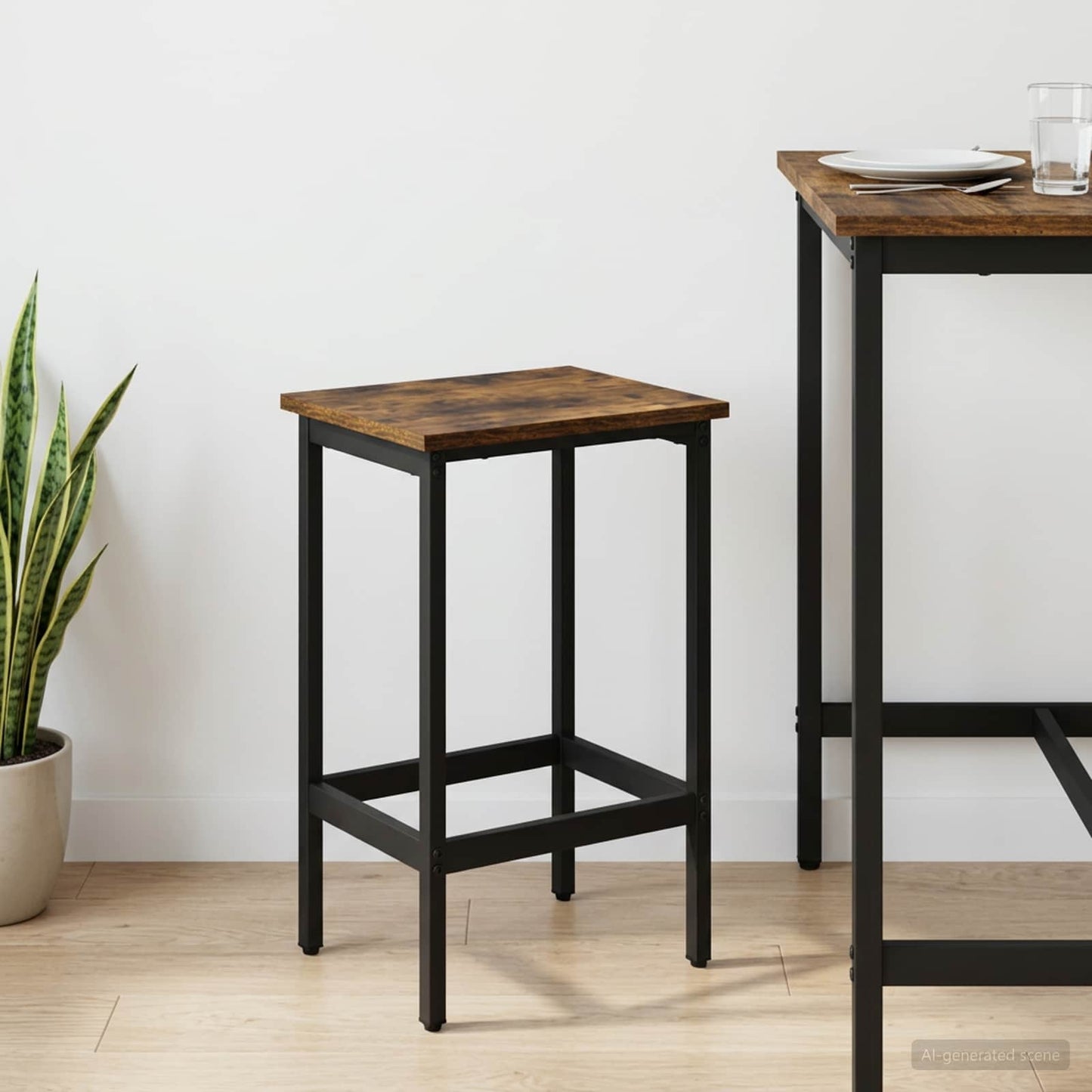 Barstol Røkt Eik 40 x 32 x 74 cm Konstruert tre