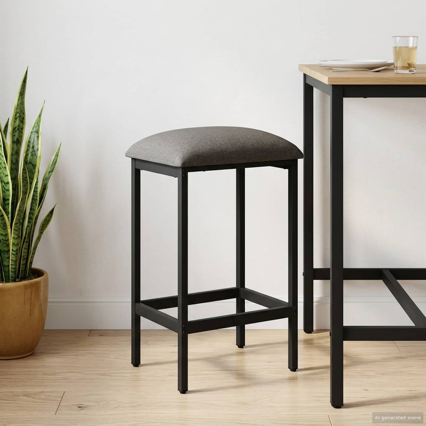 Barstol Lysegrå 40 x 32 x 64 cm Konstruert tre