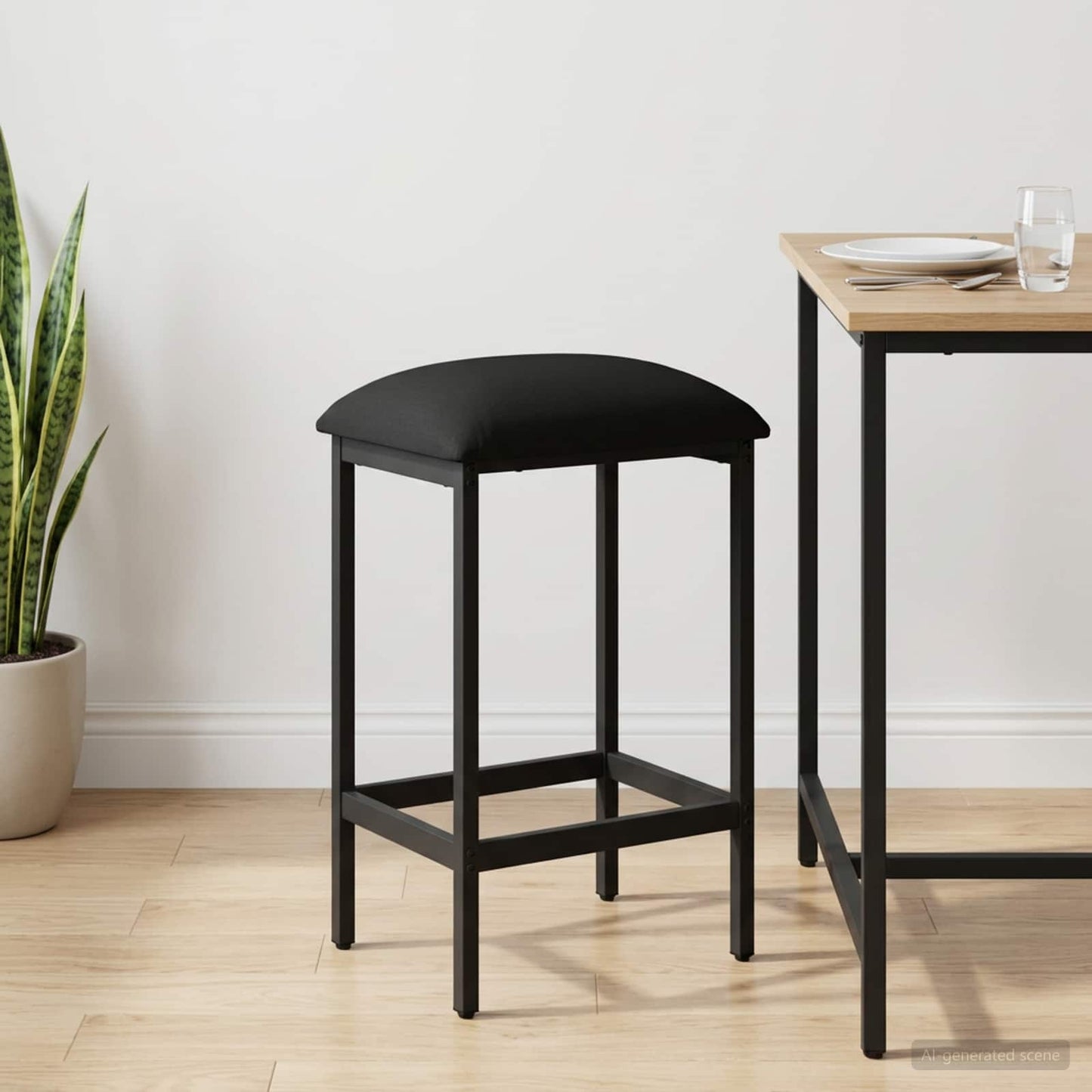 Barstol Svart 40 x 32 x 64 cm Konstruert tre