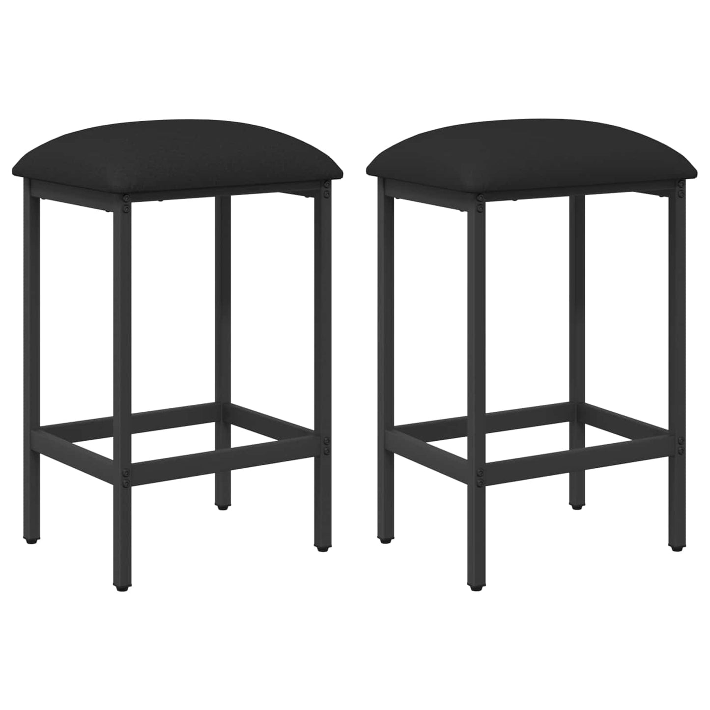 Barstol 2 stk. Svart 40 x 32 x 64 cm Konstruert tre