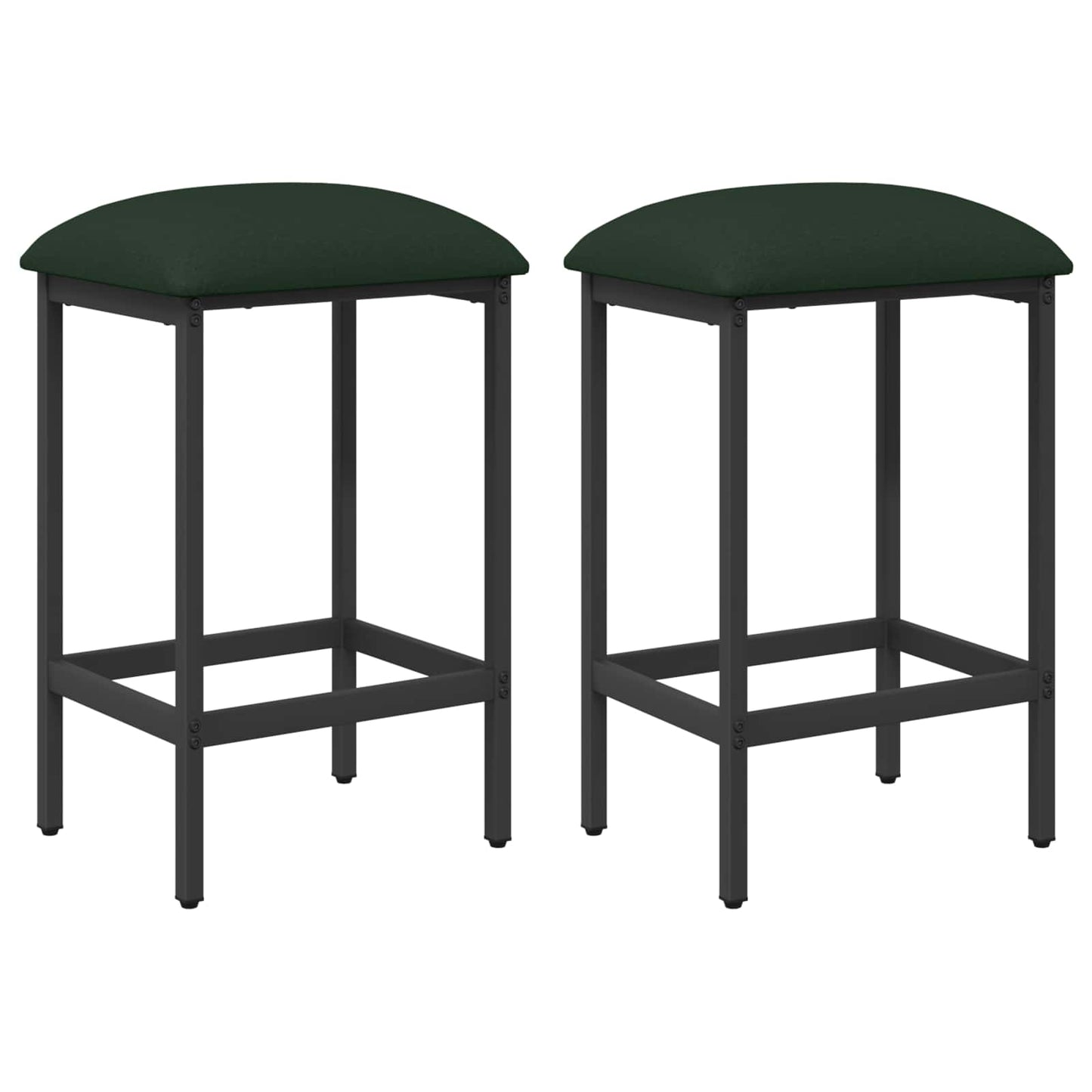 Barstol 2 stk. Mørkegrønn 40 x 32 x 64 cm Konstruert tre