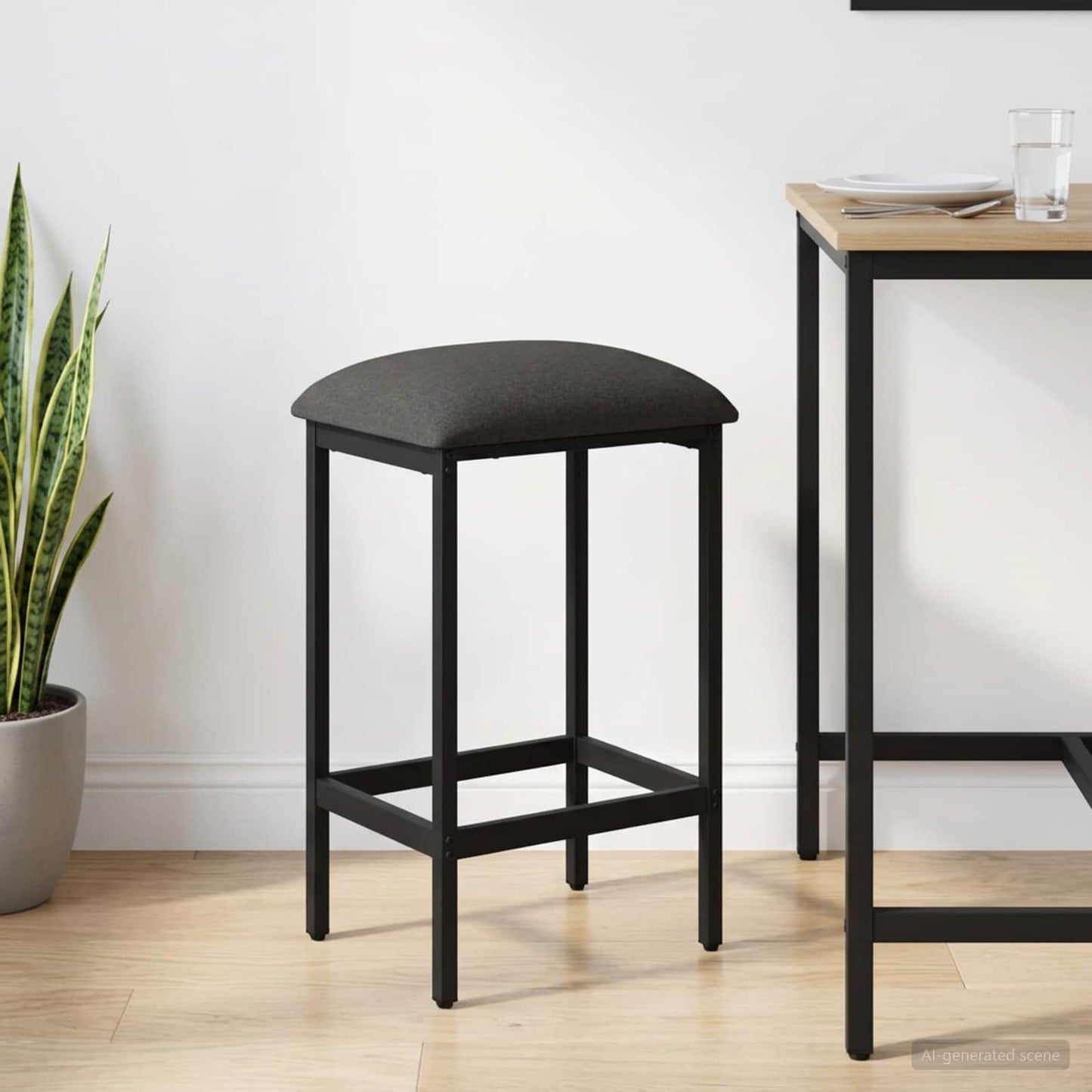 Barstol Lysegrå 40 x 32 x 74 cm Konstruert tre