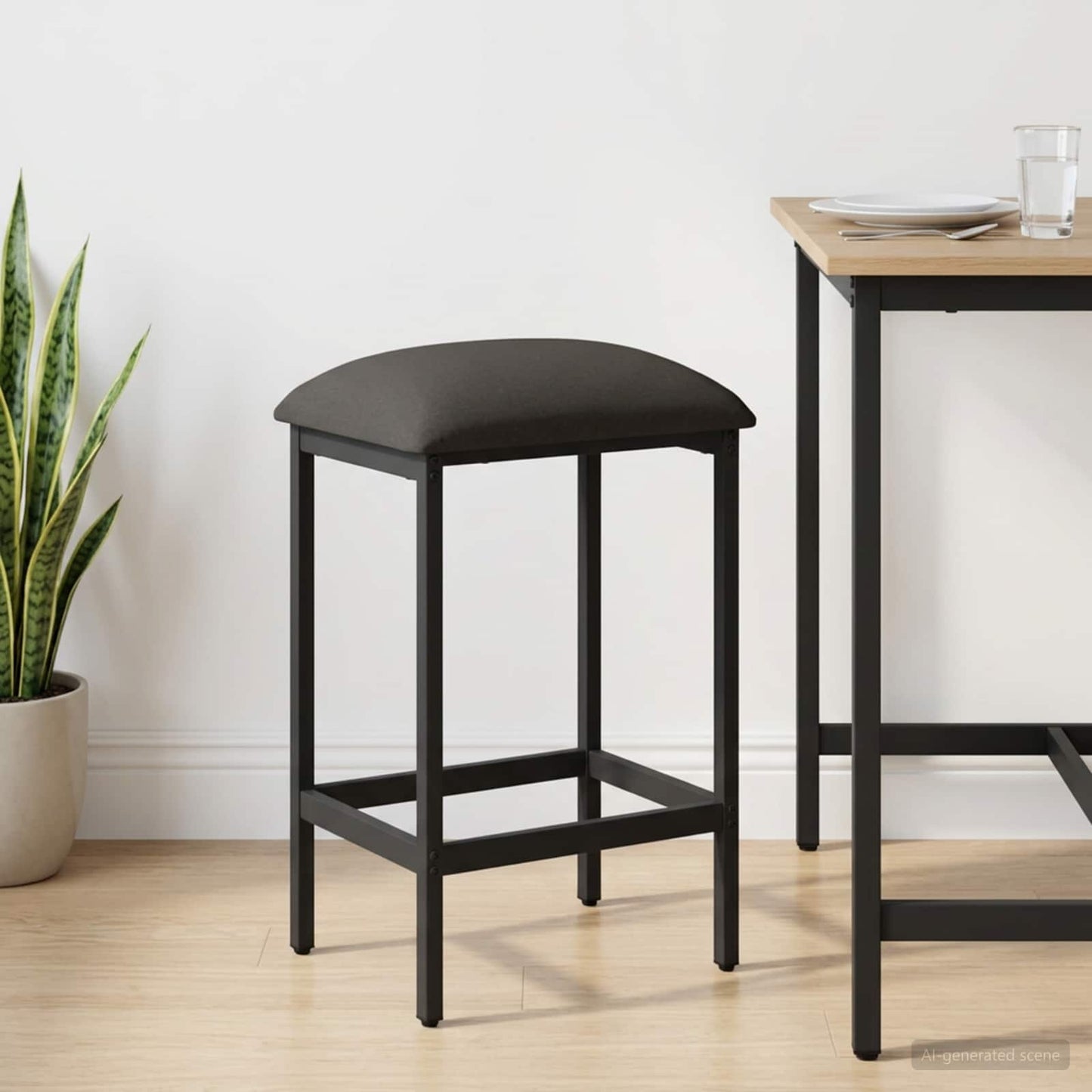 Barstol Mørkegrå 40 x 32 x 74 cm Konstruert tre