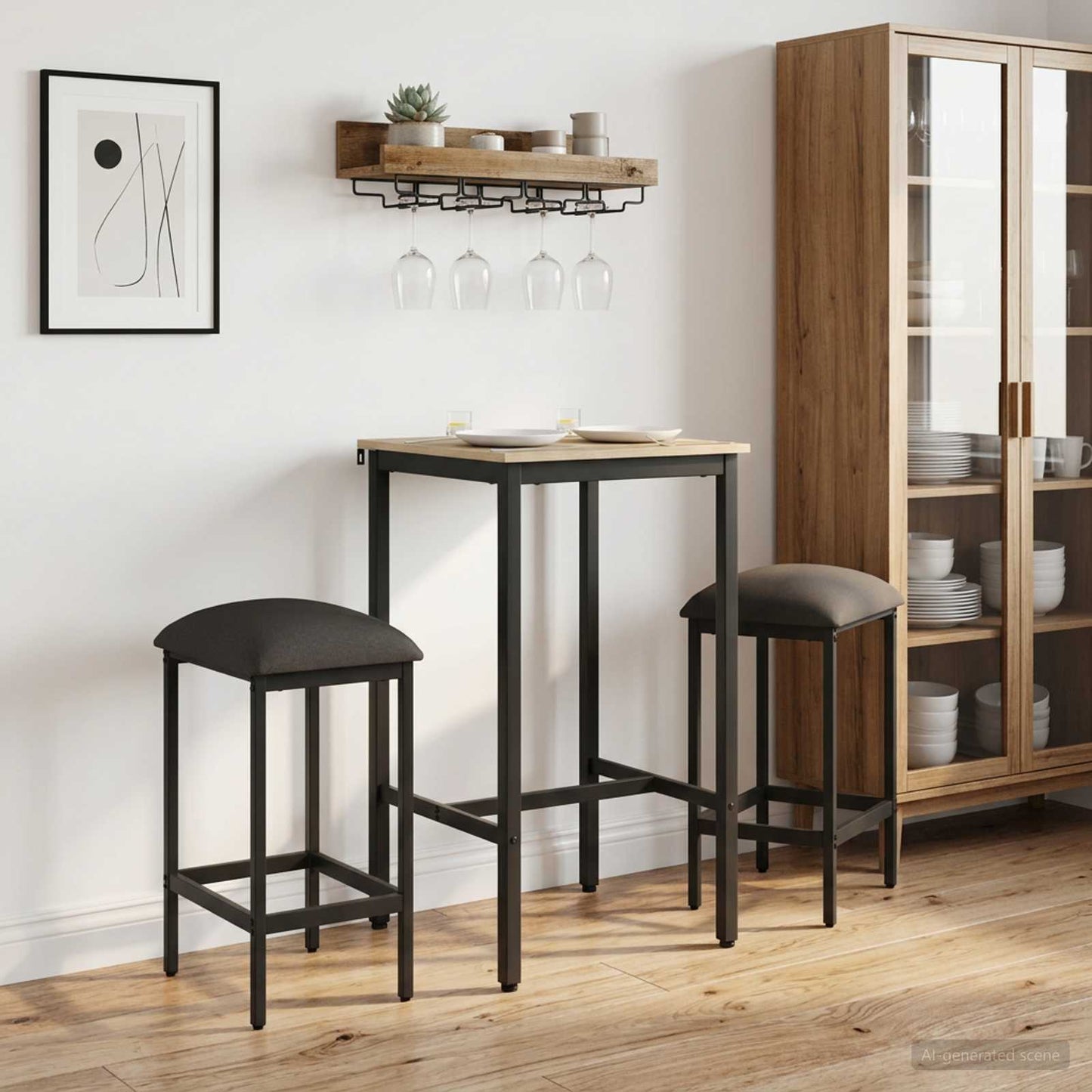Barstol 2 pcs Mørkegrå 40 x 32 x 74 cm Konstruert tre