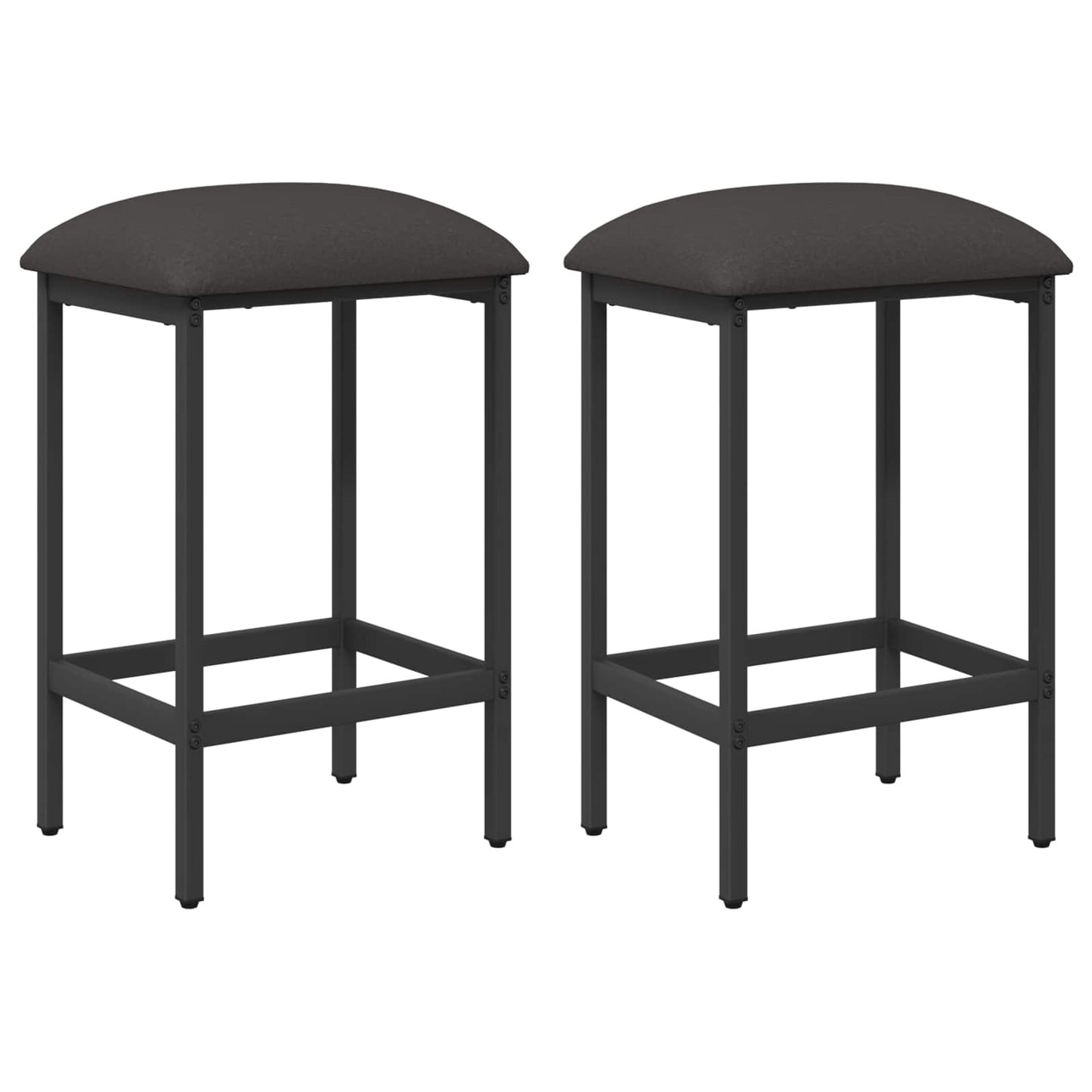 Barstol 2 stk. Mørkegrå 40 x 32 x 74 cm Konstruert tre