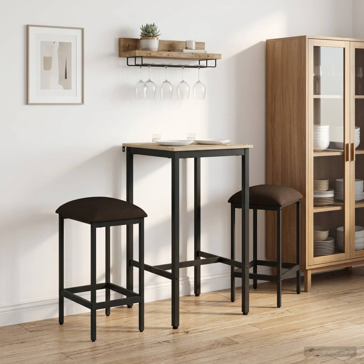 Barstol 2 stk. Gråbrun 40 x 32 x 74 cm Konstruert tre