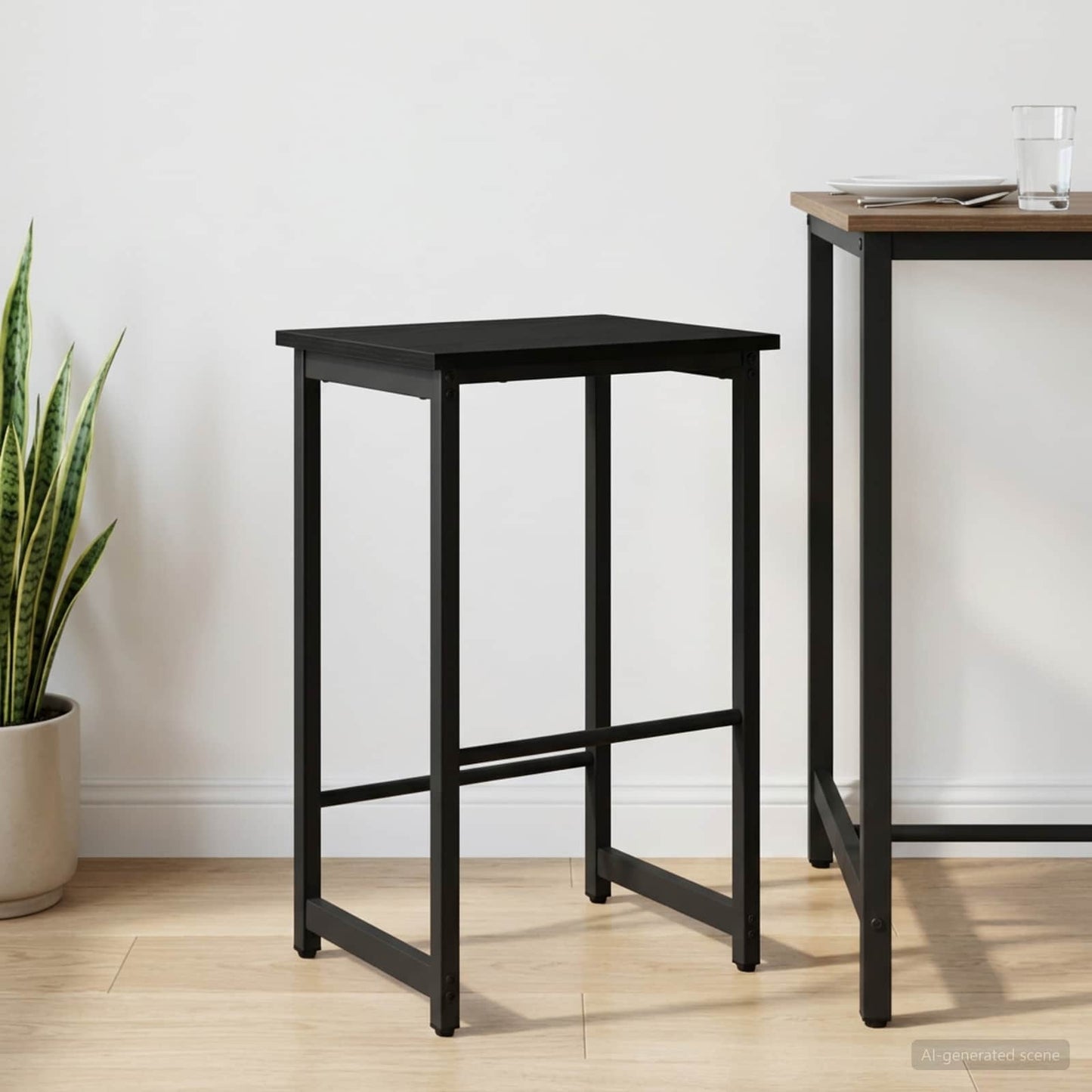 Barstol Svart eik 40 x 32 x 64 cm Konstruert tre