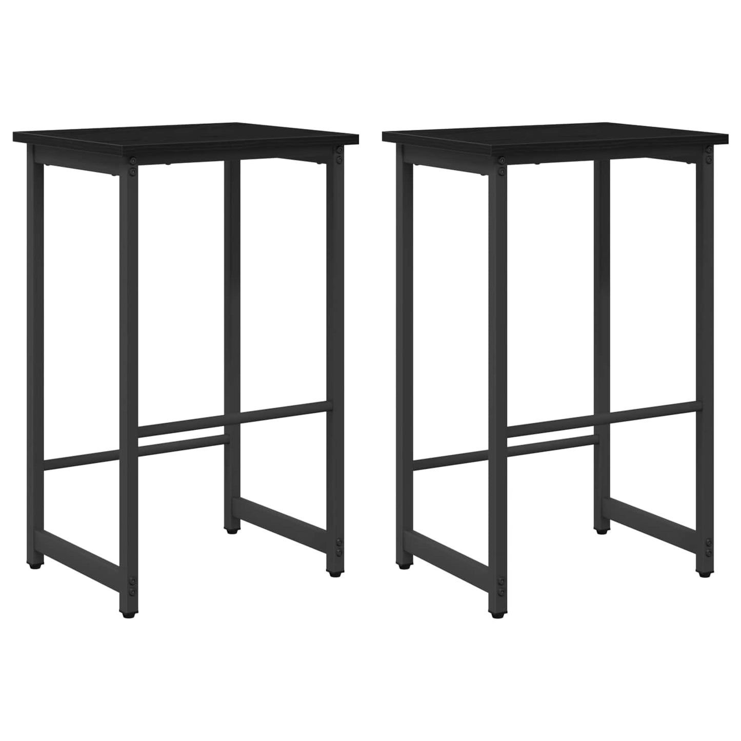 Barstol 2 stk. Svart eik 40 x 32 x 64 cm Konstruert tre
