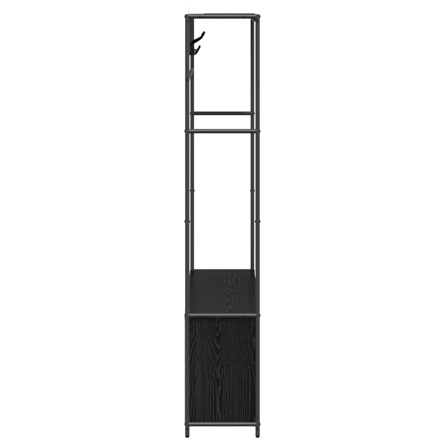 Knaggrekker med sko benk Svart eik 100 x 32 x 180,5 cm