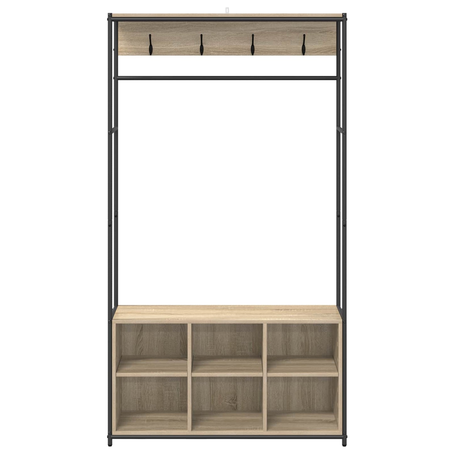 Knaggrekker med sko benk Sonoma eik 100 x 32 x 180,5 cm
