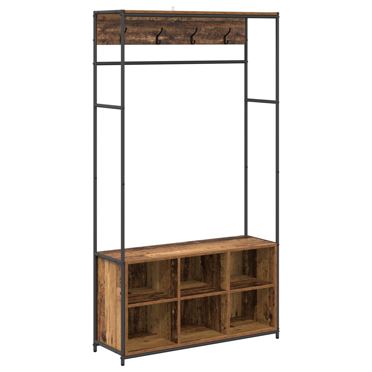 Knaggrekker med sko benk Gammelt tre 100 x 32 x 180,5 cm