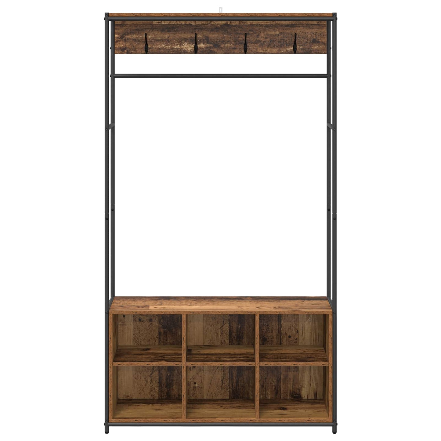 Knaggrekker med sko benk Gammelt tre 100 x 32 x 180,5 cm