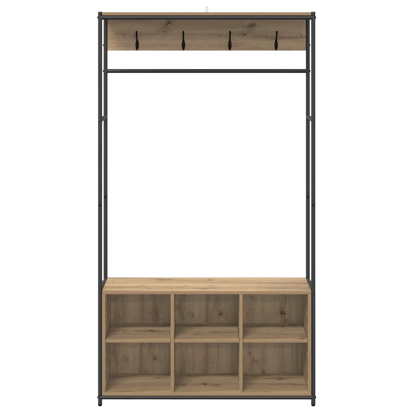 Knaggrekker med sko benk Artisan eik 100 x 32 x 180,5 cm