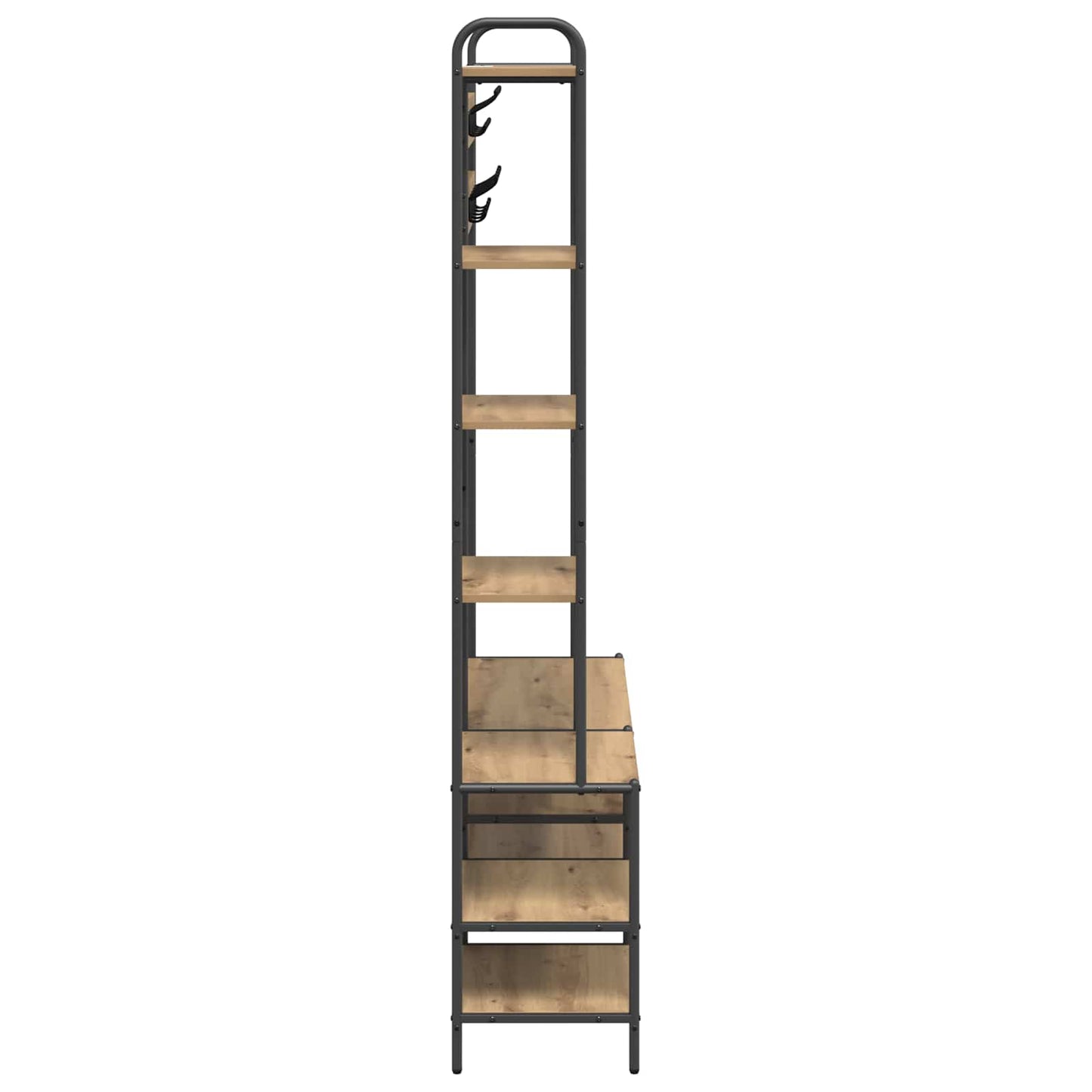 Knaggrekker med sko benk Artisan eik 120,5 x 34 x 190 cm