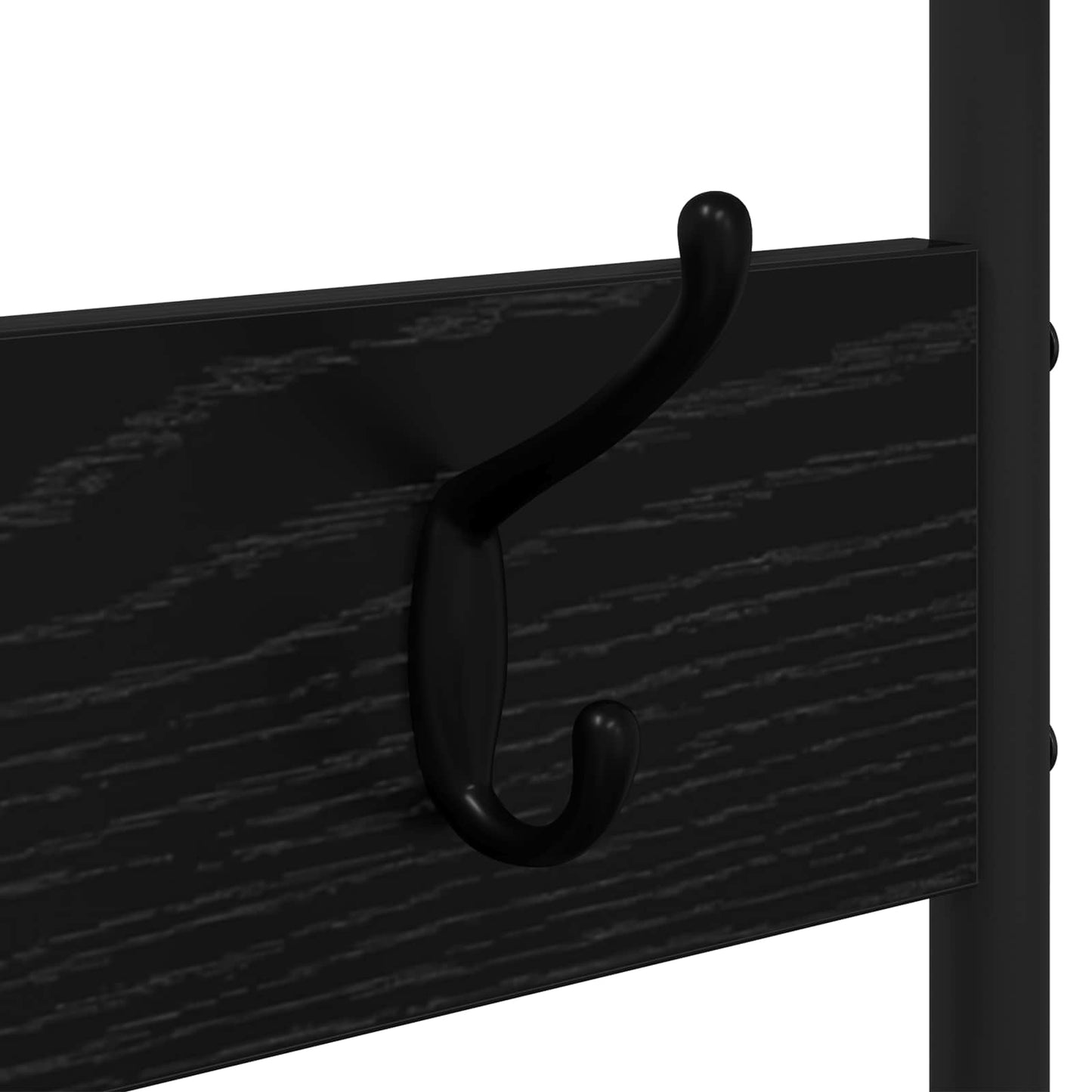 Knaggrekker med sko benk Svart eik 143 x 30 x 199,5 cm