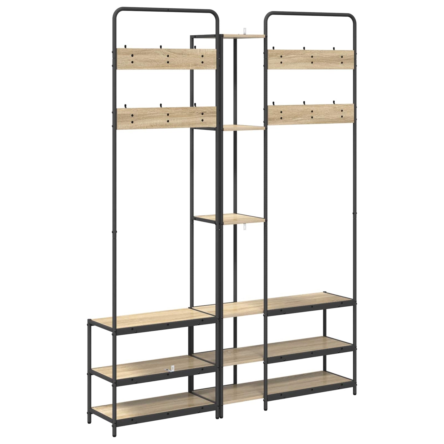 Knaggrekker med sko benk Sonoma eik 143 x 30 x 199,5 cm